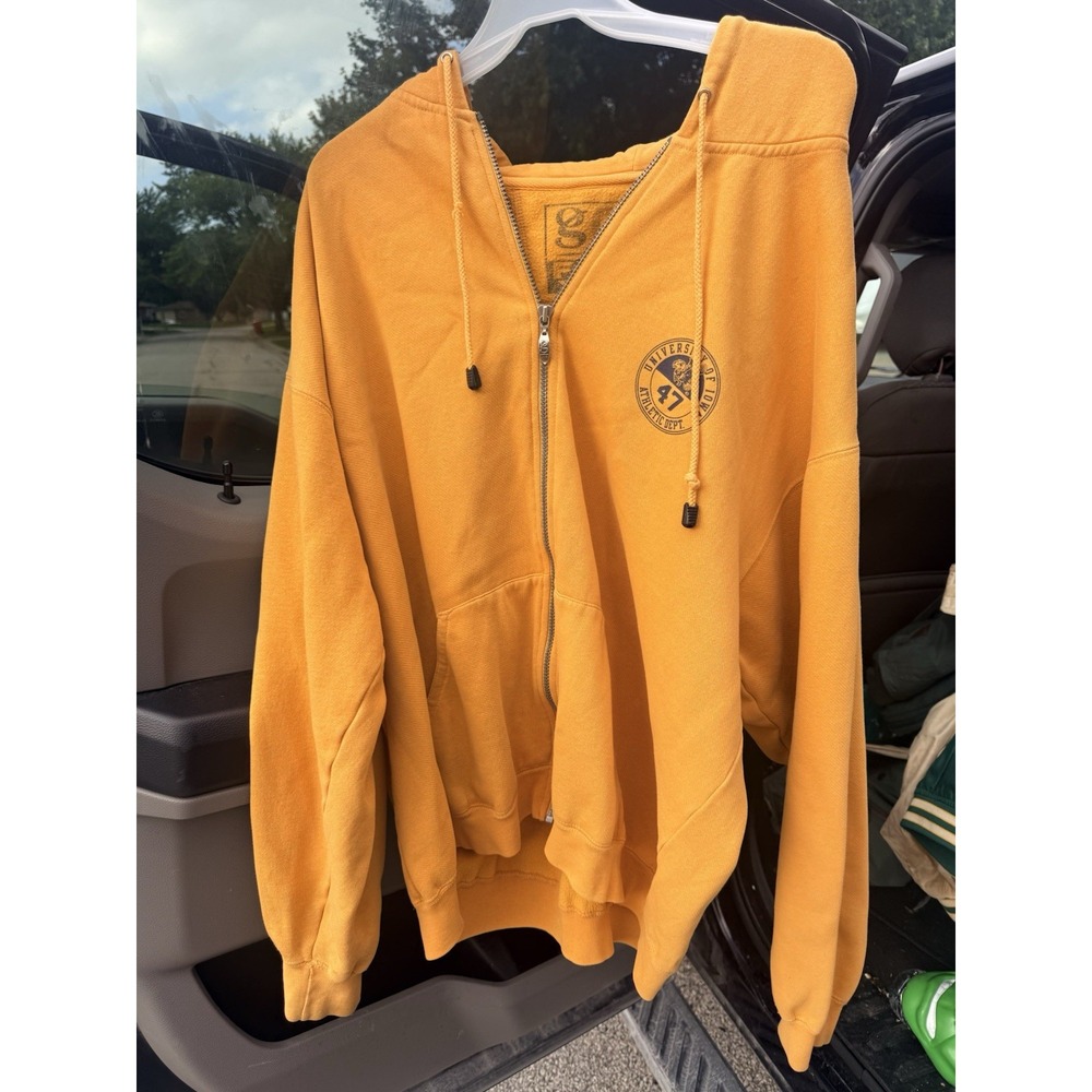 G-III FreeStyle Iowa Hawkeyes Hoodie Men's XXL Full Zip Gold NCAA Y2K